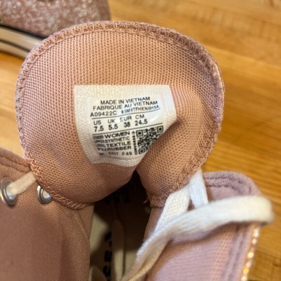 Pink sparkle Converse All-Stars high tops, like new - Picture 6 of 9